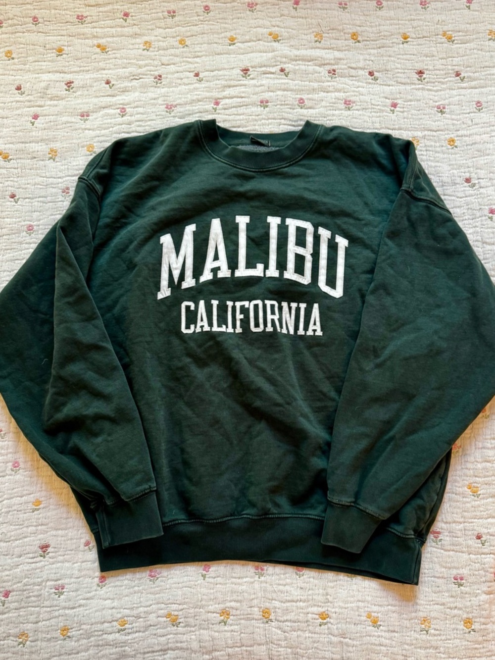 Brandy Melville Dark Green Malibu California Crewneck